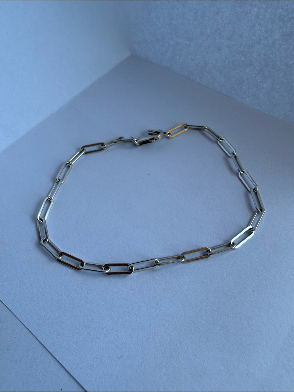 Sterling Silver Paperclip Chain Bracelet - Sleek Silver Women’s Jewelry